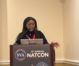 Ebonnie Goodfield speaking at the SVA NatCon