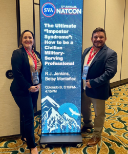 R.J. Jenkins with Betsy Montañez at the Student Veterans Association NatCon